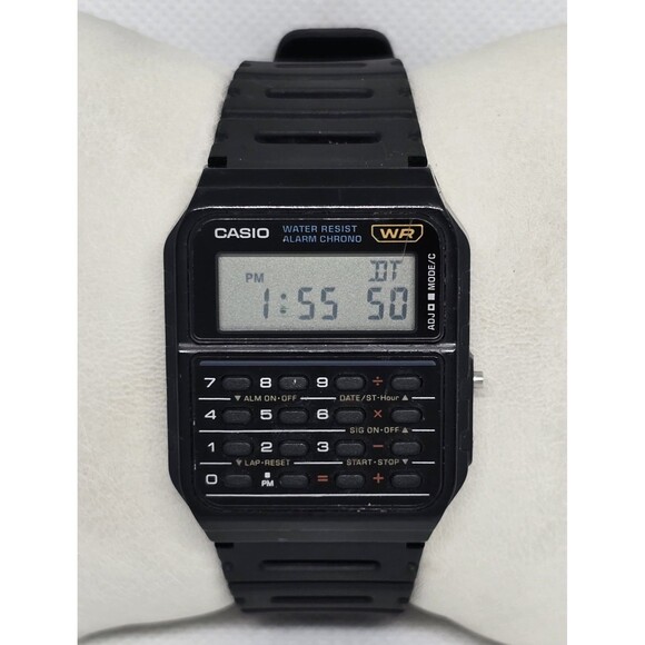 Casio Other - Unisex VTG Casio CA-53W Calculator Digital Alarm Chrono Databank Black Watch 09